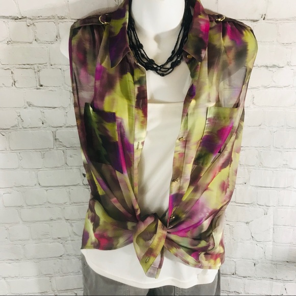 JENNIFER LOPEZ SLEEVELESS BLOUSE petite L - Picture 2 of 8